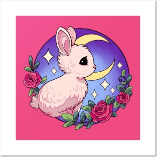 Moon Bunny Posters and Art